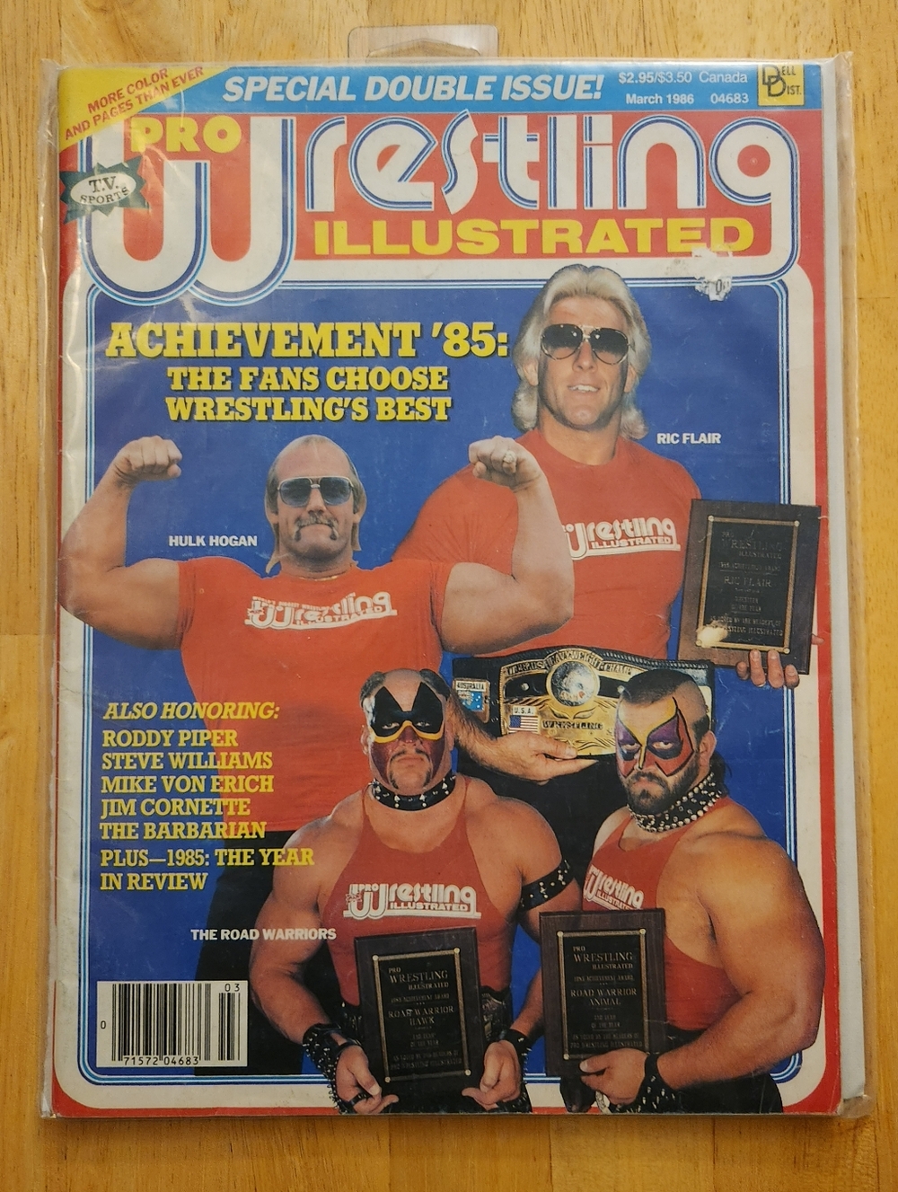 Vtg PRO WRESTLING ILLUSTRATED MARCH 1986 ROAD WARRIORS RIC FLAIR HULK HOGAN